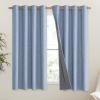 imageNICETOWN Stone Blue Vintage Linen 100 Blackout Curtains for Living Room Thermal Insulated Curtains 45 Long Noise Reducing Window Treatment Drapes for Hall Room 52 Wide Per Panel Set of 2