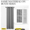 imageNICETOWN Thermal Insulated Grommet Blackout Curtains Kids Window Drape Panel for Nursery Privacy Short Curtains Silver Grey 2 Panels W42 x L50 Inch