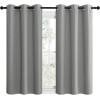 imageNICETOWN Thermal Insulated Grommet Blackout Curtains Kids Window Drape Panel for Nursery Privacy Short Curtains Silver Grey 2 Panels W42 x L50 Inch