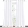 imageNICETOWN White Curtains for Sliding Door  55 by 90 2 Pieces Blocking Out 50 Sunlight Window Treatment Modern Design Grommet Curtain Panels for Dining Room