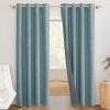 imageNICETOWN 100 Absolutely Blackout Linen Curtains with Thermal Insulated White Liner Skylark Blue 52 inches Wide 84 inches Length Energy Saving Curtains for Living Room 2 Panels Set Vertical Blinds