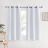 imageNICETOWN Bedroom Curtains 2 Panels Set 34 in x 60 in W x L Greyish White Easy Care Solid Thermal Insulated Silver Grommet Light Blocking Room Darkening Drapes for BedroomKids Room
