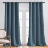 imageNICETOWN Blackout 102 inch Curtains for Living Room Grommet Thermal Curtains Room Darkening Window Treatments Sound Reducing for Bedroom Smoky Blue 2 Panels W52 x L102