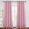 imageNICETOWN Blackout Living Room Curtains 90 inches Long  Energy Saving Thermal Insulated Sound Dampening Grommet Room Darkening Window Treatments for Bedroom Crystal Pink 2 Panels W46 x L90