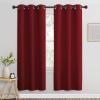 imageNICETOWN Burgundy Red Bedroom Curtains 72 inches Long Grommet Blackout Thermal Insulated Window Treatment Room Darkening for BedroomHome Office 2 Panels W37 x L72
