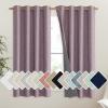 imageNICETOWN Chaise Mauve Vintage Linen 100 Blackout Curtains for Living Room Thermal Insulated Curtains 48 Long Noise Reducing Window Treatment Drapes for Hall Room 52 Wide Per Panel Set of 2