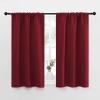 imageNICETOWN Christmas Burgundy Curtains Blackout Drape Panels  Lights Block Out Window Treatment Short Curtain Sets for Loft and Basement Decoration Set of 2 34 by 45Inch