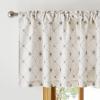 imageNICETOWN Farmhouse Geometric Curtains 96 inches Long Natural Linen Semi Sheer 250GSM Diamond Pattern Pocket amp Back Tab Window Treatments Light Filtering for Living Room W52 x L96 2 PanelsNatural