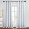 imageNICETOWN Greyish White Curtains 96 inches Long Grommet Thermal Insulated Blackout Curtains Privacy Window Treatments for Boys RoomLiving Room W46 x L96 2 Panels