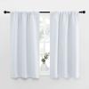 imageNICETOWN Greyish White Window Curtain Panels  Thermal Insulated Rod Pocket Room Darkening Curtain Sets for Bedroom Greyish White 2 Panels 34 by 40