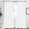 imageNICETOWN White Curtains for Sliding Door  55 by 90 2 Pieces Blocking Out 50 Sunlight Window Treatment Modern Design Grommet Curtain Panels for Dining Room