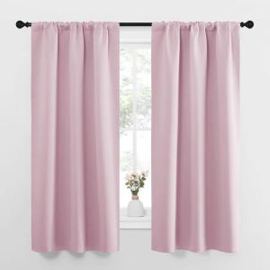 imageNICETOWN Bedroom Curtains Room Darkening Draperies Window Curtain Panels Thermal Insulated Room Darkening Curtains Lavender Pink 2 Panels W34 x L63