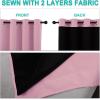 imageNICETOWN 100 Blackout Blinds Set of 2 46 inches x 45 inches Laundry Room Decor Window Treatment Curtains for Large Patio Sliding Door Thermal Insulated Crystal Pink Curtains for Bedroom