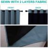 imageNICETOWN 100 Blackout Blinds Set of 2 46 x 96 Smoky Blue Laundry Room Decor Window Treatment Curtains for Large Patio Sliding Door Thermal Insulated Curtains for Bedroom