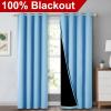 imageNICETOWN 100 Blackout Curtains 84 inches Long Blue 52 inches Wide Pair of Energy Smart amp Noise Blocking Out Drapes for Baby Room Window Thermal Insulated Guest Room Lined Window Dressing