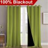 imageNICETOWN 100 Blackout Curtains for Windows Pack of 2 Fresh Green 52 W x 102 L Super HeavyDuty Black Lined Total Darkness Drapes for Bedroom Privacy Assured Window Treatment for Patio