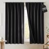 imageNICETOWN 100 Blackout Natural Curtains for Bedroom Rod Pocket Thermal Curtains Sound Reducing Window Treatments EasyMatching for Living Room W42 x L72 2 PanelsBlack