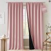 imageNICETOWN 100 Blackout Natural Curtains for Bedroom Rod Pocket Thermal Curtains Sound Reducing Window Treatments EasyMatching for Living Room W42 x L72 2 PanelsPink