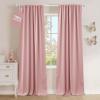 imageNICETOWN 100 Blackout Natural Curtains for Bedroom Rod Pocket Thermal Curtains Sound Reducing Window Treatments EasyMatching for Living Room W42 x L72 2 PanelsPink