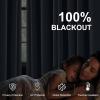 imageNICETOWN 100 Blackout Natural Curtains for Bedroom Rod Pocket Thermal Curtains Sound Reducing Window Treatments EasyMatching for Living Room W42 x L72 2 PanelsStone Blue