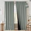 imageNICETOWN 100 Blackout Natural Curtains for Bedroom Rod Pocket Thermal Curtains Sound Reducing Window Treatments EasyMatching for Living Room W42 x L72 2 PanelsSage Green