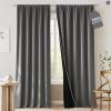 imageNICETOWN 100 Blackout Natural Curtains for Bedroom Rod Pocket Thermal Curtains Sound Reducing Window Treatments EasyMatching for Living Room W42 x L72 2 PanelsGrey