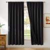 imageNICETOWN 100 Blackout Natural Curtains for Bedroom Rod Pocket Thermal Curtains Sound Reducing Window Treatments EasyMatching for Living Room W42 x L72 2 PanelsBlack