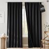 imageNICETOWN 100 Blackout Natural Curtains for Bedroom Rod Pocket Thermal Curtains Sound Reducing Window Treatments EasyMatching for Living Room W42 x L72 2 PanelsBlack