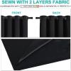 imageNICETOWN 100 Blackout Window Curtain Panels Full Light Blocking Drapes with Black Liner for Nursery 72 inches Drop Thermal Bedroom Drapes and Curtains Black 2 Pieces 52 inches Wide Per Panel