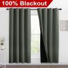 imageNICETOWN 100 Blackout Window Curtain Panels Full Light Blocking Drapes with Black Liner for Nursery 78inch Drop Thermal Insulated Draperies Dark Mallard 2 Pieces 55inch Wide Per Panel