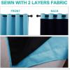 imageNICETOWN 100 Blackout Window Curtain Panels Teal Blue 2 Pieces 70inch Wide Per Panel Full Light Blocking Drapes with Black Liner for Nursery 72inch Drop Thermal Insulated Draperies