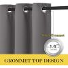 imageNICETOWN Bedroom Blackout Curtain Panel  Window Treatment Thermal Insulated Solid Grommet Blackout for Living Room 1 Panel 52 by 54 inches Grey