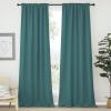 imageNICETOWN Bedroom Blackout Curtain Panels  Sea Teal Color 52 x 120 inch 2 PCs Insulating Energy Saving Solid Rod Pocket Blackout Drapes for Hall Villa
