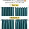 imageNICETOWN Bedroom Blackout Curtain Panels  Sea Teal Color 52 x 120 inch 2 PCs Insulating Energy Saving Solid Rod Pocket Blackout Drapes for Hall Villa