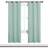 imageNICETOWN Bedroom Curtain Panels Blackout Draperies Thermal Insulated Solid Grommet Blackout CurtainsDrapes Aqua One Pair 34 by 72inch