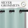 imageNICETOWN Bedroom Curtain Panels Blackout Draperies Thermal Insulated Solid Grommet Blackout CurtainsDrapes Aqua One Pair 34 by 72inch