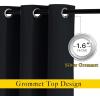 imageNICETOWN Black Blackout Curtains 84 inch Length 2 Panels Grommet Thermal Insulated Window Treatments Light amp Sound Reducing Drapes for Living RoomBedroom W46 x L84