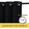 imageNICETOWN Blackout Curtain Drape for Night Shift  Light Reducing Thermal Insulated Solid Grommet Blackout Window Treatment for Living Room 1 Piece W66 x L72 Black