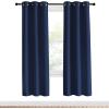 imageNICETOWN Blackout Curtain Panels 70 Navy 1 Pair 34 inch Window Treatment Energy Saving Thermal Insulated Solid Grommet Blackout Drapes for Living Room