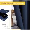 imageNICETOWN Blackout Curtain Panels 70 Navy 1 Pair 34 inch Window Treatment Energy Saving Thermal Insulated Solid Grommet Blackout Drapes for Living Room