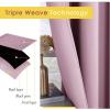 imageNICETOWN Blackout Curtain Panels for Bedroom 2 Panels W42 x L60 inches Baby Pink Thermal Insulated Grommet Top Blackout Draperies and Drapes