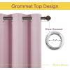 imageNICETOWN Blackout Curtain Panels for Bedroom 2 Panels W42 x L60 inches Baby Pink Thermal Insulated Grommet Top Blackout Draperies and Drapes