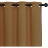 imageNICETOWN Blackout Curtains 120 inch Length for Sliding Glass Door Grommet Thermal Insulated Room Darkening Sound Reducing Drapes for Room Divider 1 Panel W52 x L120 Gold Brown