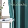 imageNICETOWN Blackout Curtains for Kids Room  Triple Weave Microfiber Home Thermal Insulated Solid Ring Top Blackout PanelsDrapes for BedroomSea Teal Set of 2 66 x 54 Inch