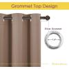 imageNICETOWN Blackout Window Curtains and Drapes for Kitchen Window Treatment Thermal Insulated Solid Grommet Blackout Drapery Panels Set of 2 Panels 42 by 45 Inch Cappuccino