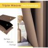 imageNICETOWN Blackout Window Curtains and Drapes for Kitchen Window Treatment Thermal Insulated Solid Grommet Blackout Drapery Panels Set of 2 Panels 42 by 45 Inch Cappuccino