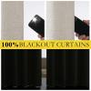 imageNICETOWN Brich Vintage Open Linen Weave Flax Thermal Curtains 100 Blackout Curtains 95 Long for Dining Room Soundproof Window Treatment Drapes for Bedroom 52 Wide Per Panel Set of 2