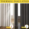 imageNICETOWN Brich Vintage Open Linen Weave Flax Thermal Curtains 100 Blackout Curtains 95 Long for Dining Room Soundproof Window Treatment Drapes for Bedroom 52 Wide Per Panel Set of 2