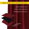 imageNICETOWN Burgundy Red Sliding Door Curtains 2 Panels Set 118 inches Long Grommet Thermal Blackout Curtains Privacy Room Divider Sound Reducing for BedroomLiving Room W66 x L118