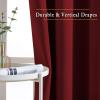 imageNICETOWN Burgundy Red Sliding Door Curtains 2 Panels Set 118 inches Long Grommet Thermal Blackout Curtains Privacy Room Divider Sound Reducing for BedroomLiving Room W66 x L118